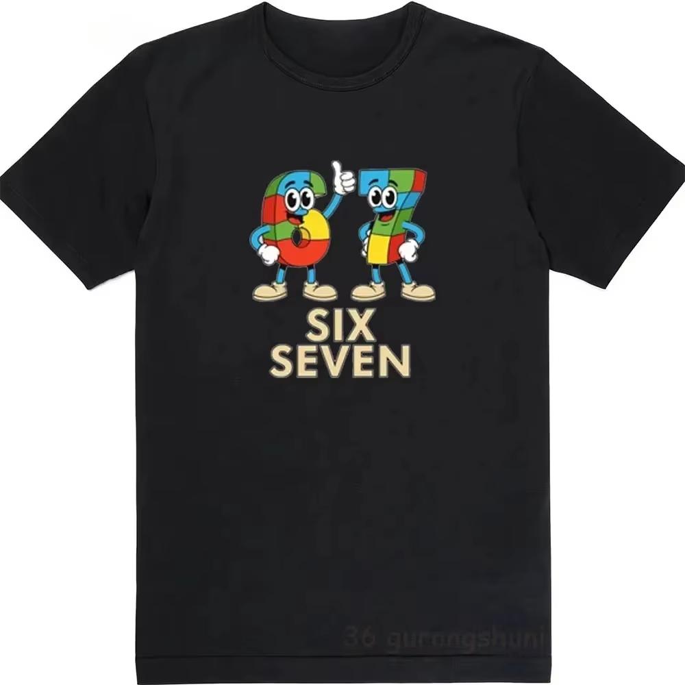 Смешная футболка с мемом Six Seven Italian Brainrot YK printcotton Горячая распродажа Унисекс футболка Лето Новая Оверсайз воротник Унисекс футболка