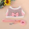 Комплект из шлейки и поводка для собак со стразами, мягкий, теплый, жилет для домашних животных, поводок с бантом, регулируемый для собак чихуахуа и кошек