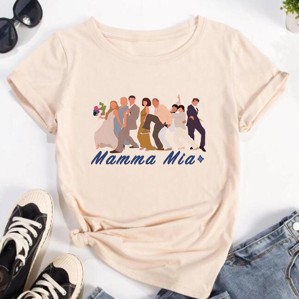 Футболка Mamma Mia Женская уличная одежда графическая аниме футболка женская харадзюку y2k Японская одежда
