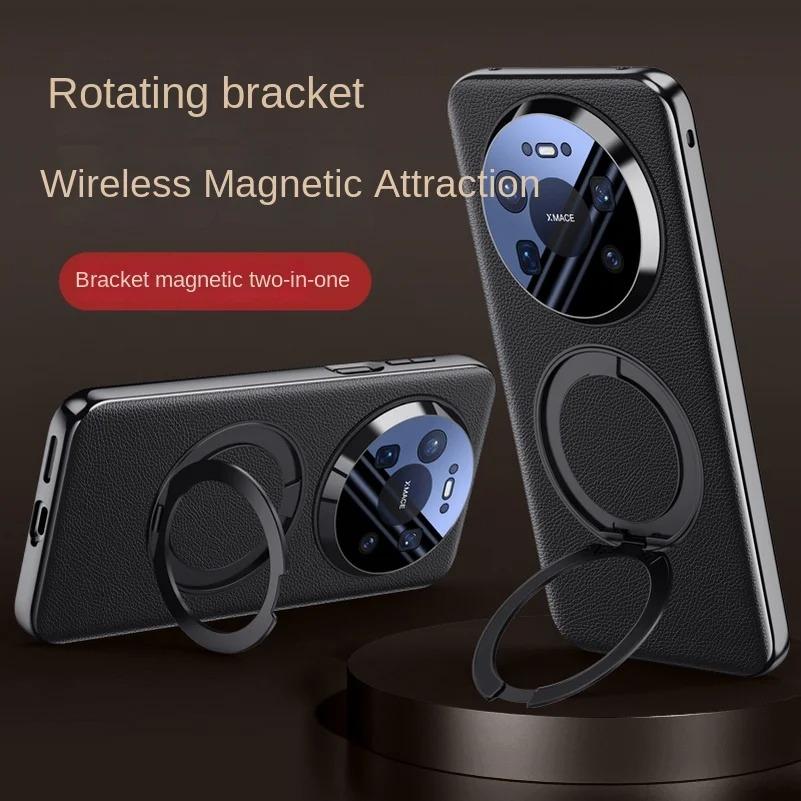 New Rotatable Metal Magnetic Bracket Holder Lens film protection Case For Huawei Mate 80 Pro Max 80 RS mate80 pro Slim Leather Cover