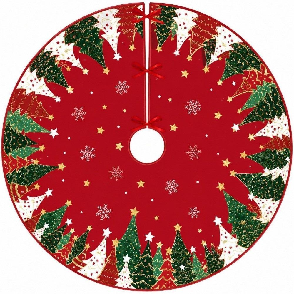 90cm Tree Bottom Apron Round Xmas Tree Mat New Christmas Tree Skirt Christmas Decoration