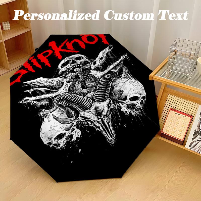 Автоматический зонт с 8 ребрами, складной зонт с дизайном Slipknot для защиты от солнца и дождя, для путешествий