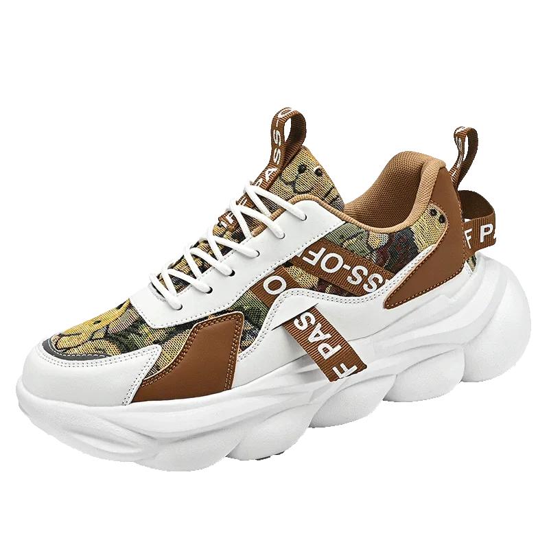 Men's Comfortable Sneakers  Breathable Running Mesh Tennis Sneakers Walking Platform Gear Step Shoes Dynamic Color Contrast