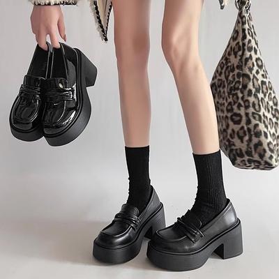 Туфли Мэри Джейн на платформе в британском ретро-стиле, женские, 2025 новинка, японский круглый носок, толстый каблук, с юбкой, маленькие кожаные туфли