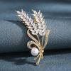 Роскошная Брошь в виде Пшеничного Колоса, Заколки для Воротника, Блестящие Женские Мужские Вечерние Броши, Ювелирный Подарок