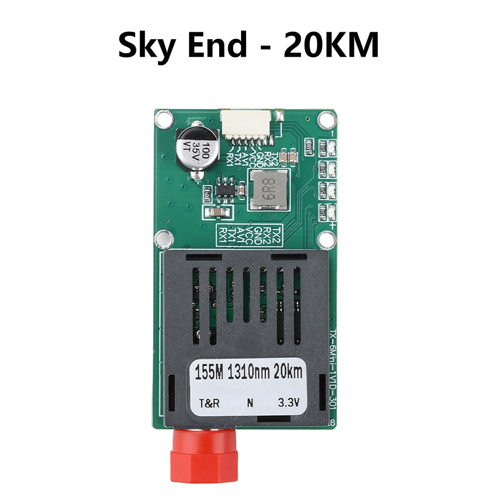 Sky/Earth TTL Optical Transceiver Module DC 5.5-26V FC RX/TX/AV/VCC/GND Interface for Drones TTL to Fiber Optic Module