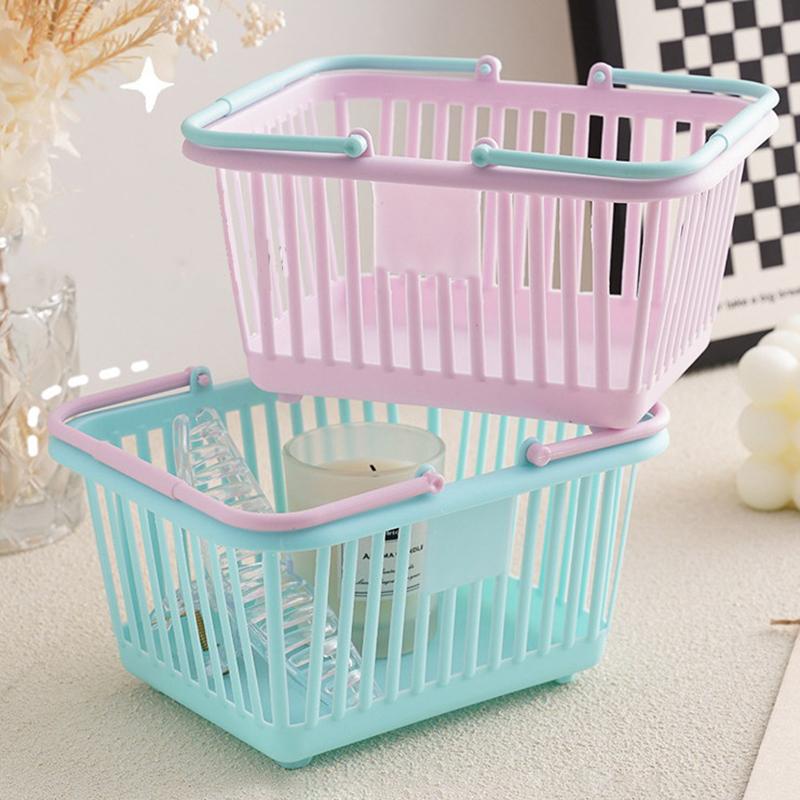 Новый пластиковый органайзер для корзин, портативный ящик для хранения покупок, настольный органайзер для игрушек, фруктов, канцелярских принадлежностей, домашние корзины для хранения