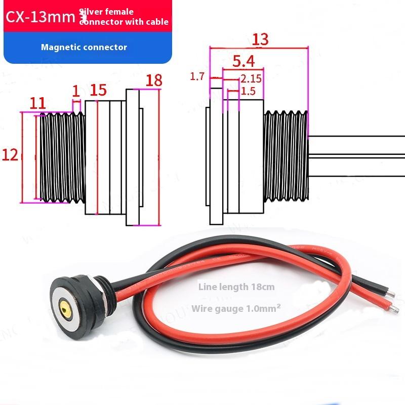 1 шт. Магнитный кабель для передачи данных с разъемом типа «папа/мама», 10 А, Высокотоковый магнитный кабель для зарядки, Одножильный контактный разъем Pogopin