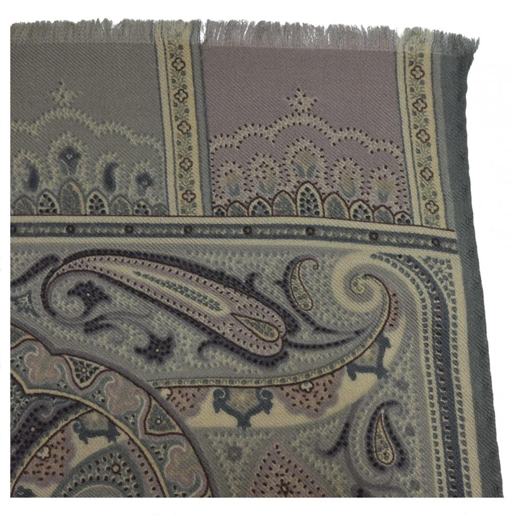 Auth ETRO Paisley Pattern Wool Silk Stole Se4403ef