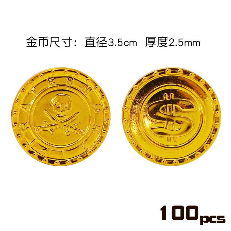 Pirate Coins Set Fake Game Props Simulation Tokens Treasure Hunt Party Supplies