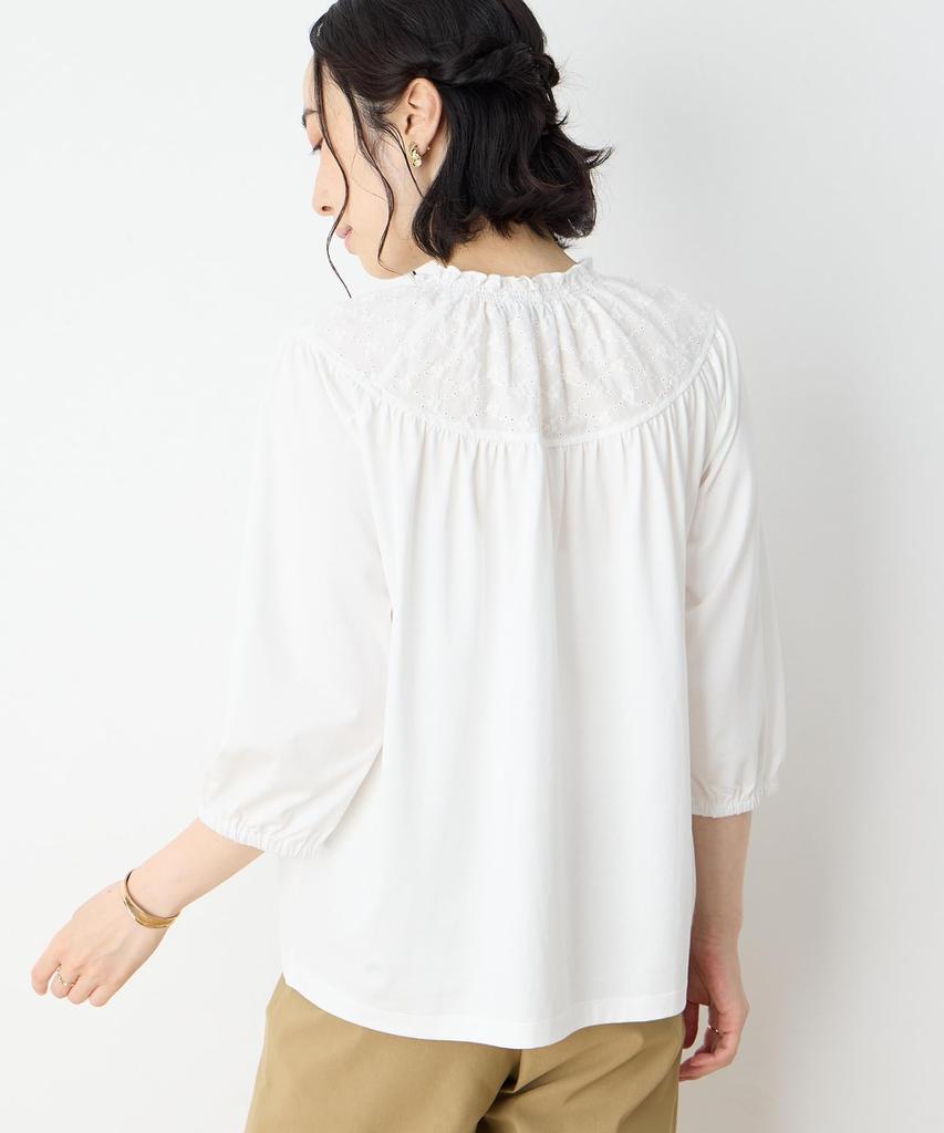 DECOY Shirred Collar Docking White Pullover, Women's, 491223,