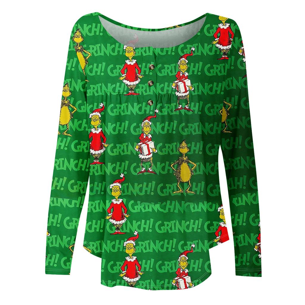 Women's Long Sleeve Tunic Loose Tops Casual Oversized Tops Pleated Tunic Button Down Casual Women's Print Tops