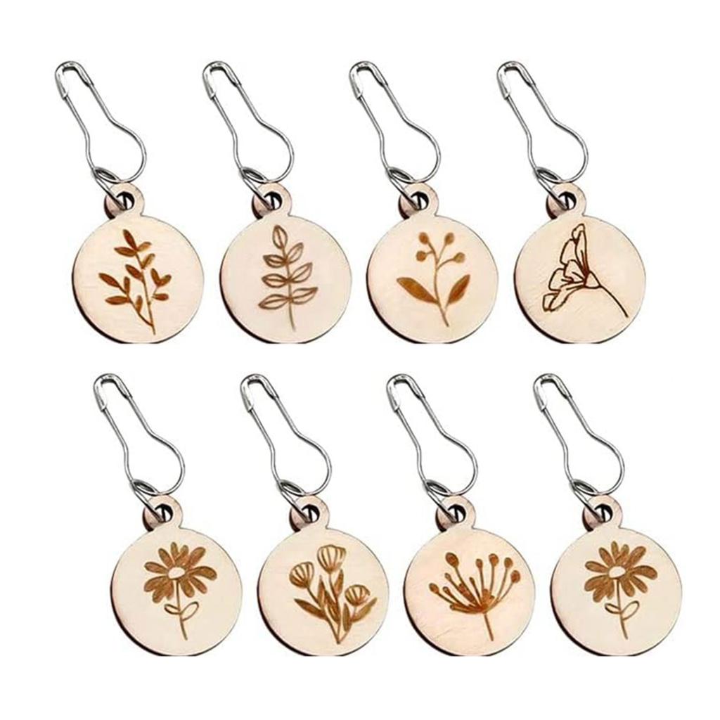 Круглый шарм Деревянные стежки Маркер для блокировки с булавкой-застежкой Деревянная линейка-калибр для вязания, ткачества, шитья, рукоделия