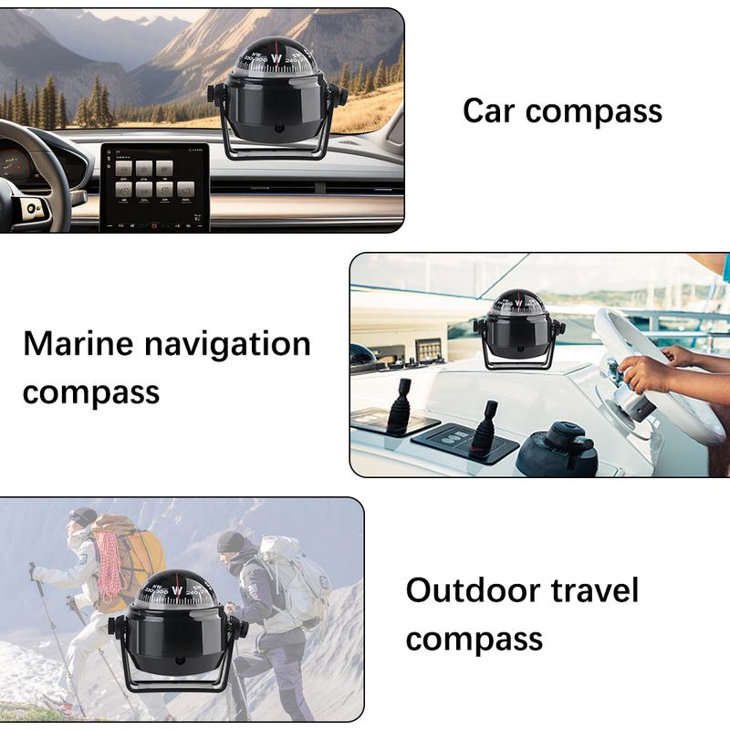 Compass Marine Navigation Compass Black For Marine Boat Electronic Sea Pivoting Marine Compass Automotive Parts