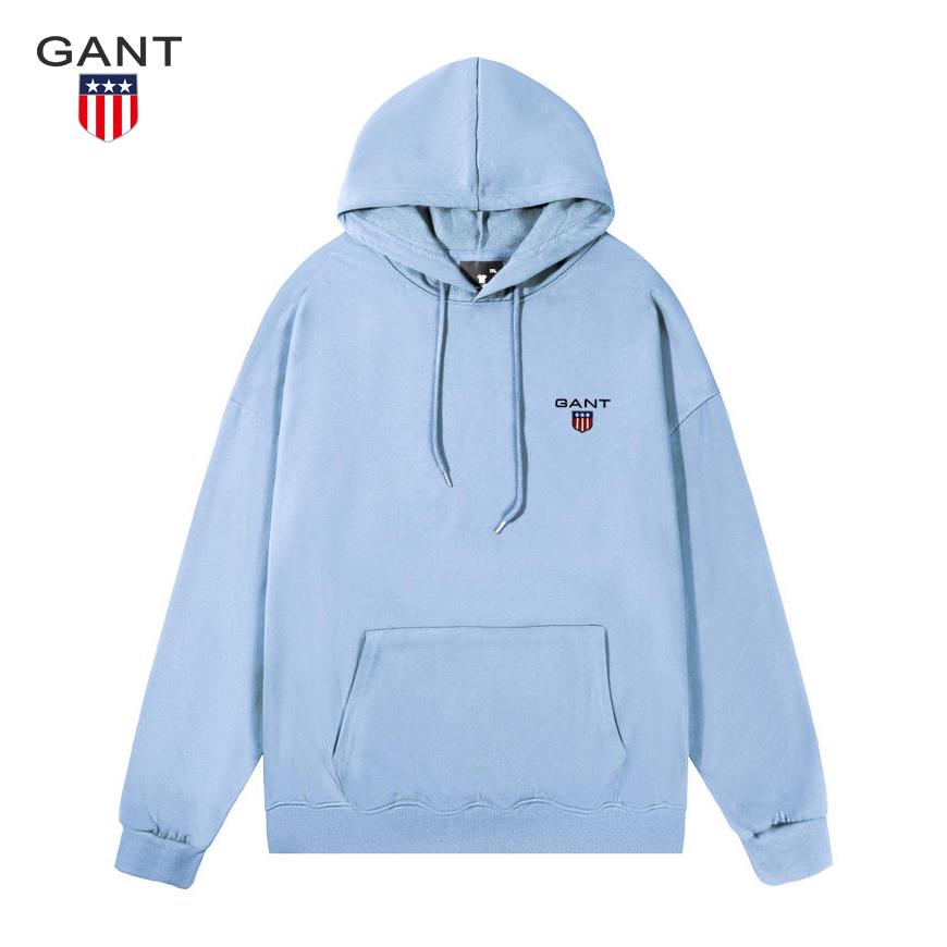 Gant Men's and Women's Spring and Autumn Thin Embroidered Hoodie Pullover, Casual Sports Running Hoodie