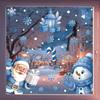 2PCS Santa Snowman Christmas Window Stickers Static Cling Xmas Glass Door Stickers  Store