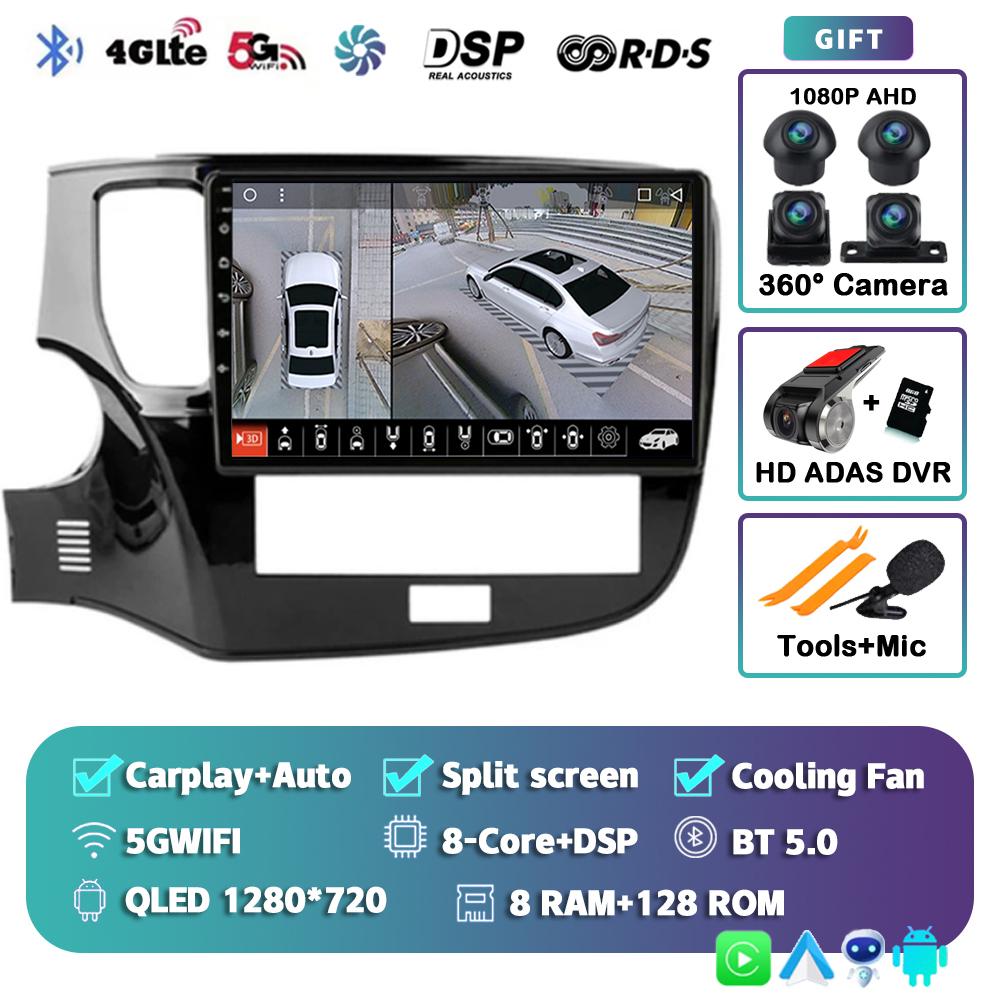 Android 14 Carplay Car Radio для Mitsubishi Outlander 3 GF0W 2018-2021 2din Multimidia Видеоплеер Навигация Головное Устройство Стерео
