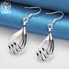 925 Sterling Silver Third Line Water Drops Earrings Jewelry