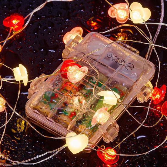 Светильник с сердечком в форме сердца, украшение ко Дню святого Валентина, ультра-яркий водонепроницаемый светодиодный гирляндный светильник на батарейках, подвесное украшение