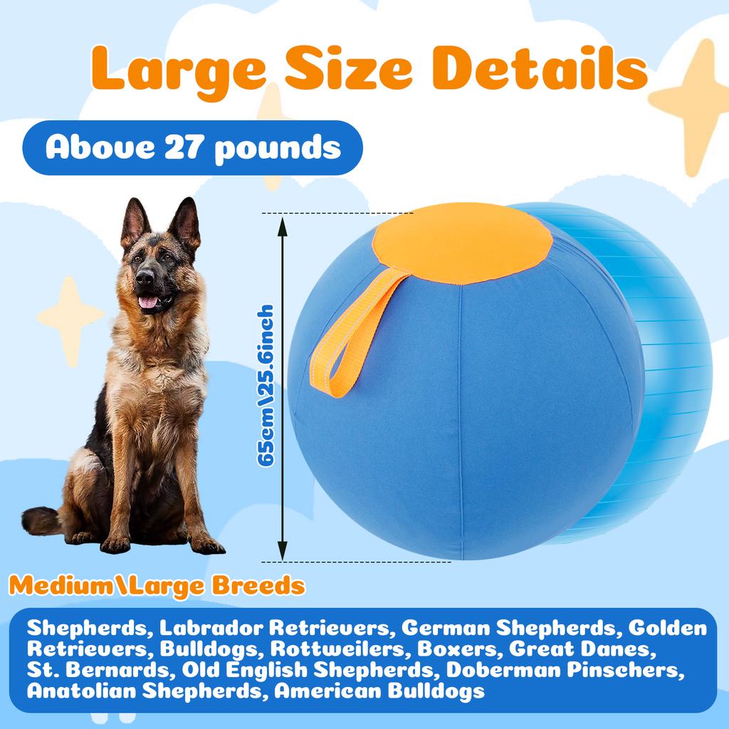 Herding Ball for Dogs 18inch Herding Dog Ball Agility Training Equipment Interactive Herding Horse Ball with Portable Handle