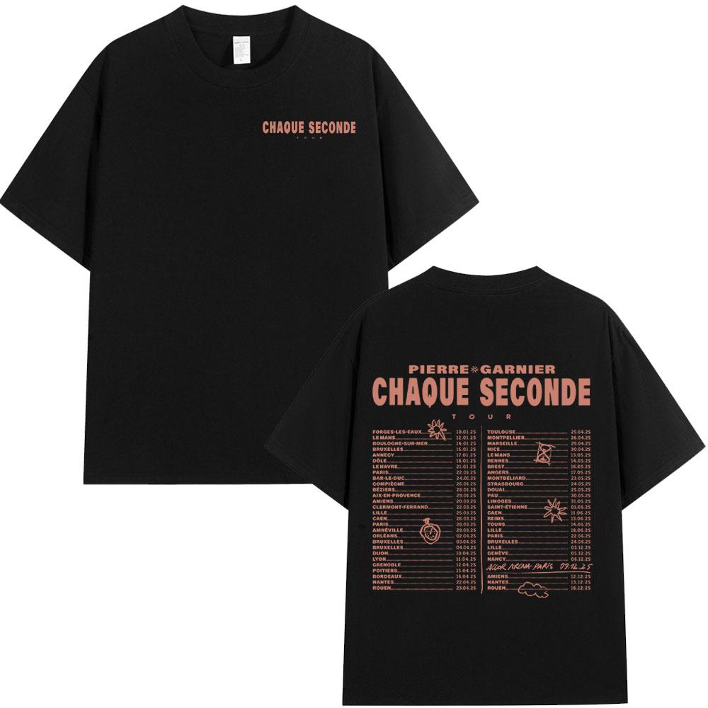 Pierre Garnier Chaque Seconde Tour Merch Tshirts Hip Hop Fashion Tshirt Women Unisexs Clothing Cotton Casual Tee Shirt Oversized