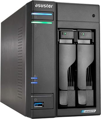 ASUSTOR Дочерний комплект NAS ASUS 2-отсековый AS6702T Lockerstor 2 Gen 2 NvMe SSD-слот Intel Celeron N5105 Четырехъядерный высокоскоростной порт DDR4 4 ГБ Память HDMI