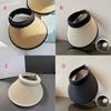 Sweet Sun Protection Straw Hat Practical Large Eaves Visors Beach Hat UV Protection Empty Top Hat Ponytail Hat Straw Hat