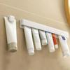 Настенный держатель для зубной пасты, экономящий место в ванной, зажим для хранения средств для умывания, длинная и короткая подставка для зубной пасты