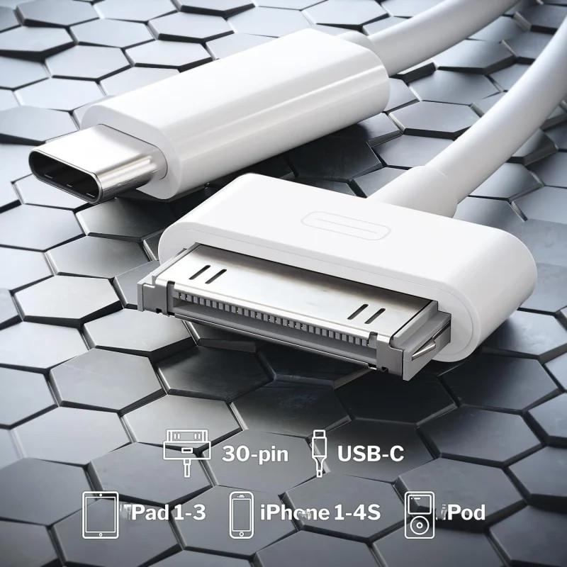 HdoorLink Кабель USB C - 30pin для синхронизации и зарядки iPhone 3/4 и iPad 1/2/3, кабель для передачи данных длиной 1 м и длиной 3 фута