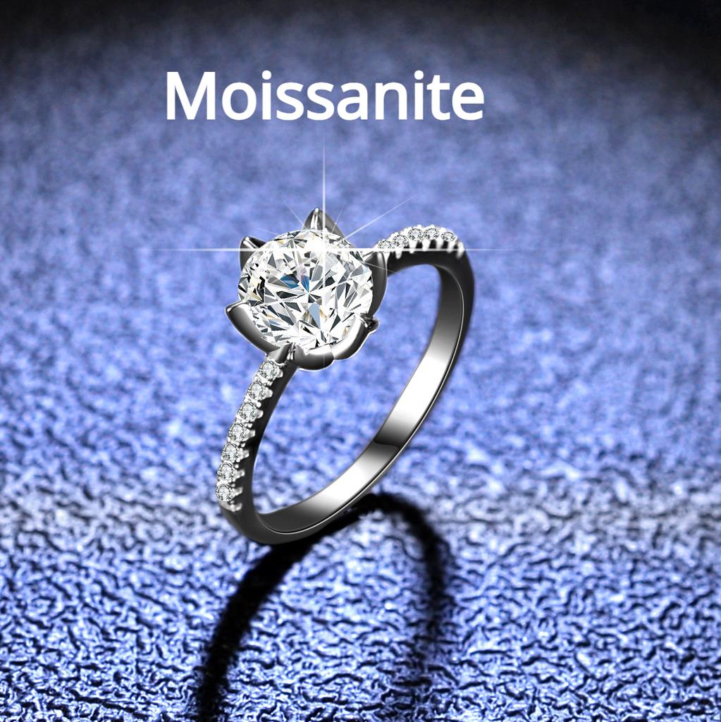 Кольцо из стерлингового серебра 925 пробы с муассанитом, кленовый лист, шесть когтей, женское кольцо, модное классическое обручальное кольцо, обручальное кольцо, подарок для подруги