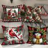 Новая Рождественская наволочка Санта Клаус Мультяшная Полиэстер Принт Домашний Праздничный Декор Наволочка