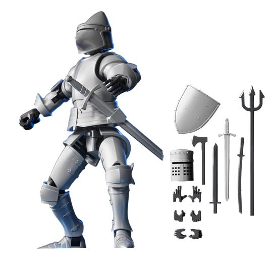 Armor Knight Action Figure with Accessories Movable Joints 3D Printed Medieval Warrior Soldier Model Toy Stress Relief Articulated Dummy Decoration