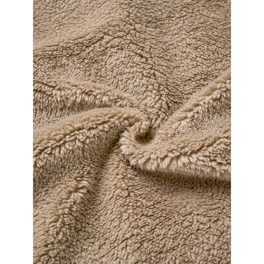 DaiSo [common] Fluffy Long Sleeve Fleece Hoodie S Milk Brown