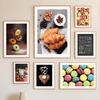 Modern Bread Macaroon Cake Coffee Poster and Prints Wall Art Canvas Paintings Pictures Cafe Room Home Kitchen Restaurant Decor