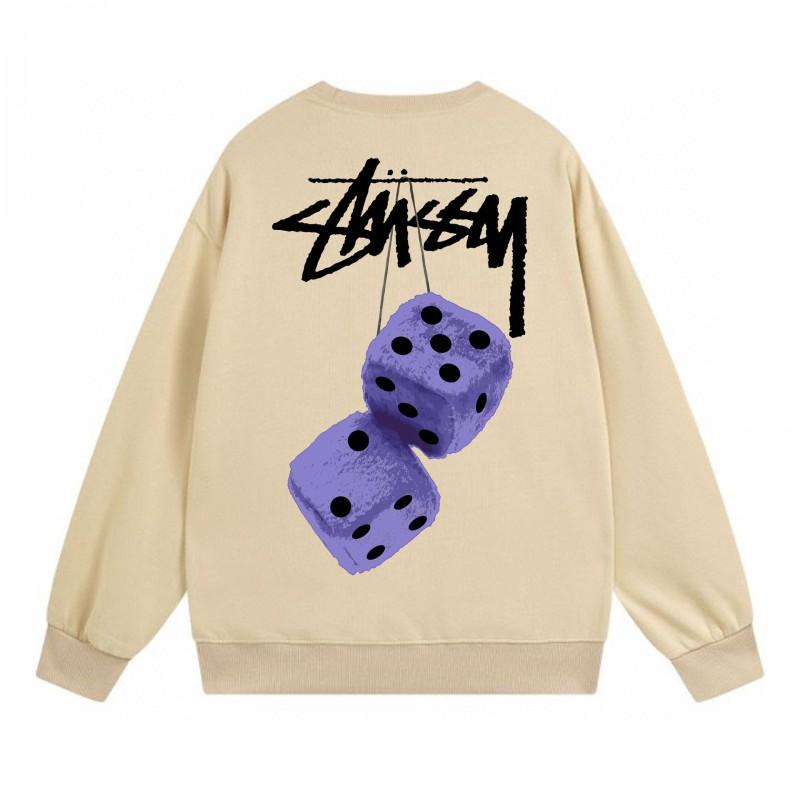 Classic Print Hoodie Mens Loose Fit Crewneck Cotton Sweatshirt Casual Wear
