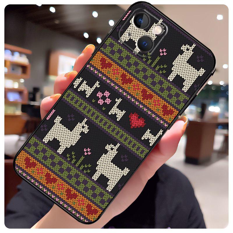 Llama Alpaca Pattern Case For iPhone 15 Pro Max 14 13 12 11 16 17 Pro Max mini 15 16 Plus 16e 17 Air Phone Cover