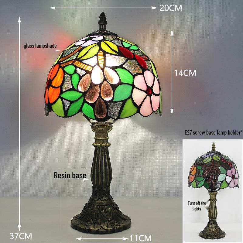 Tiffany Vintage Stained Glass Table Lamp for Bedside or Cafe