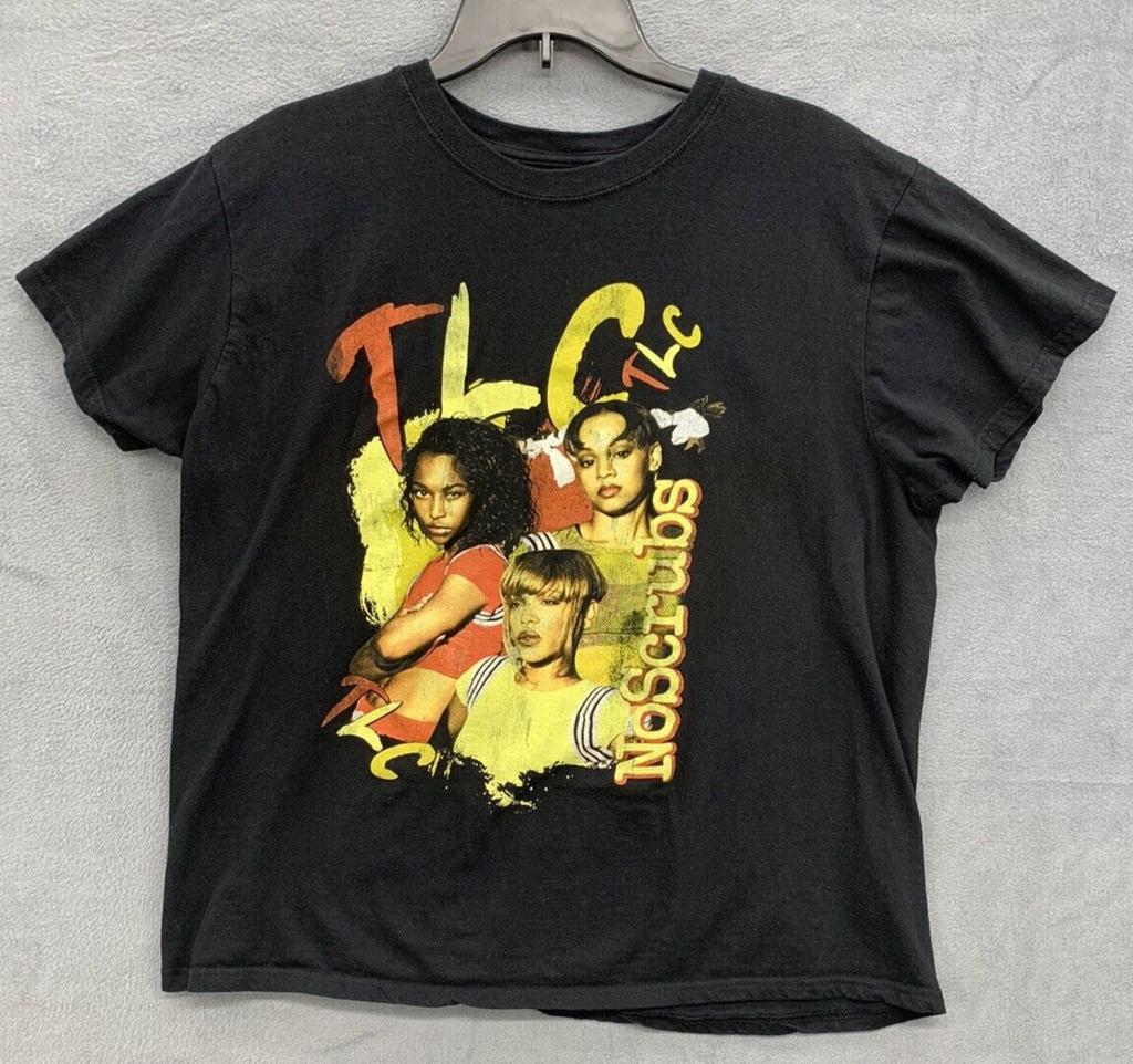 TLC Group Womens T-Shirt XL Black Chilli Left Eye T Boz No Scrubs Short Sleeve