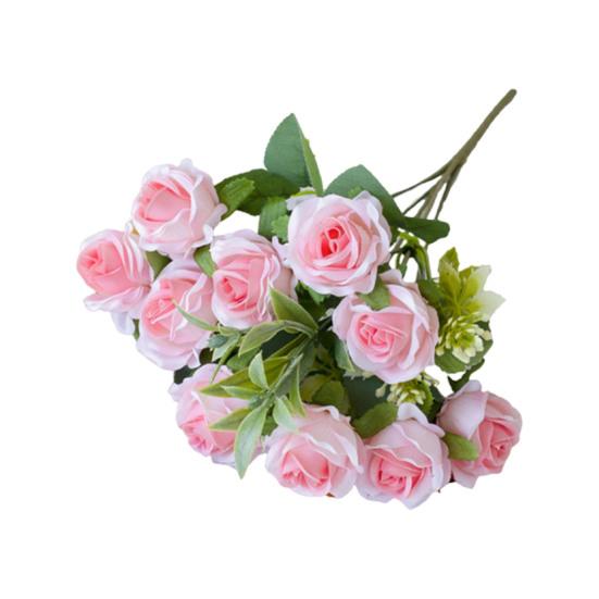 Artificial Rose Flower Branch with Stem Realistic Reusable Wedding Party Bridal Bouquet Floral Arrangement Faux
