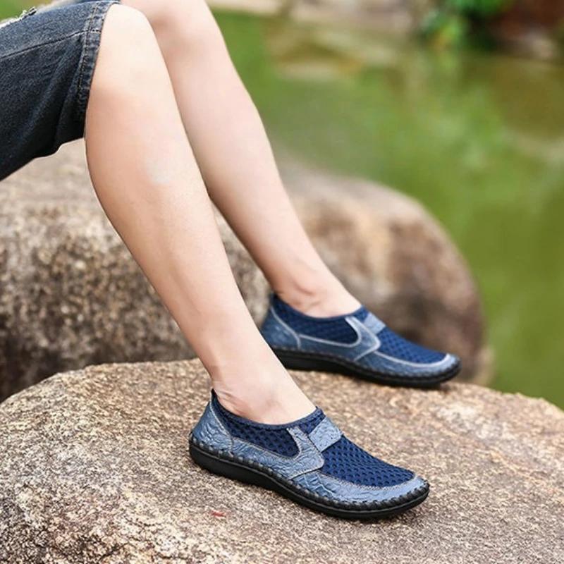 Модная дышащая обувь для мужчин резина натуральная кожа сетка цвет купить новая летняя низкая цена люкс H дешевая ликвидация Ева мужские сандалии