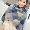 Keep Warm Plaid Scarf Thick Shawl Wrap Casual Imitation Cashmere Shawl Girl
