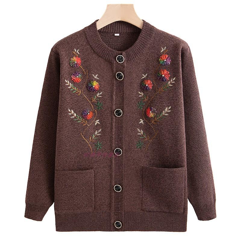 Зимний кардиган Grandma's Plus Velvet для женщин среднего и пожилого возраста - плотный, уютный топ на весну и осень