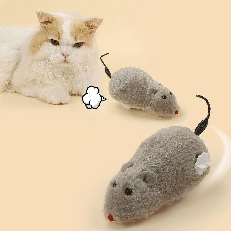 2Pcs Creative Wind Up Mouse Toys Funny Lifelike Plush Mouse Cats Toys Pet Interactive Toys Relieve Boredom Cat Toys Pet Supplies
