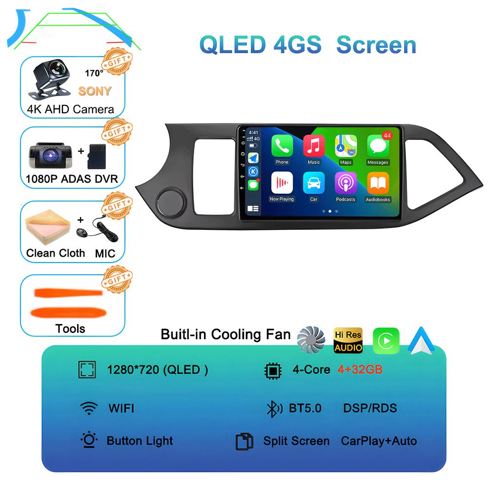 Android 14 Carplay Car Radio Multimidia Video Player For KIA PICANTO Morning 2011 - 2017 Navigation GPS IPS Head Unit NO 2din