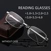 Anti-Blue Light Blocking Fashion Reading Glasses Full-Frame Metal Eyewear Hd Ultra Light Portable Eyewear For Men Women