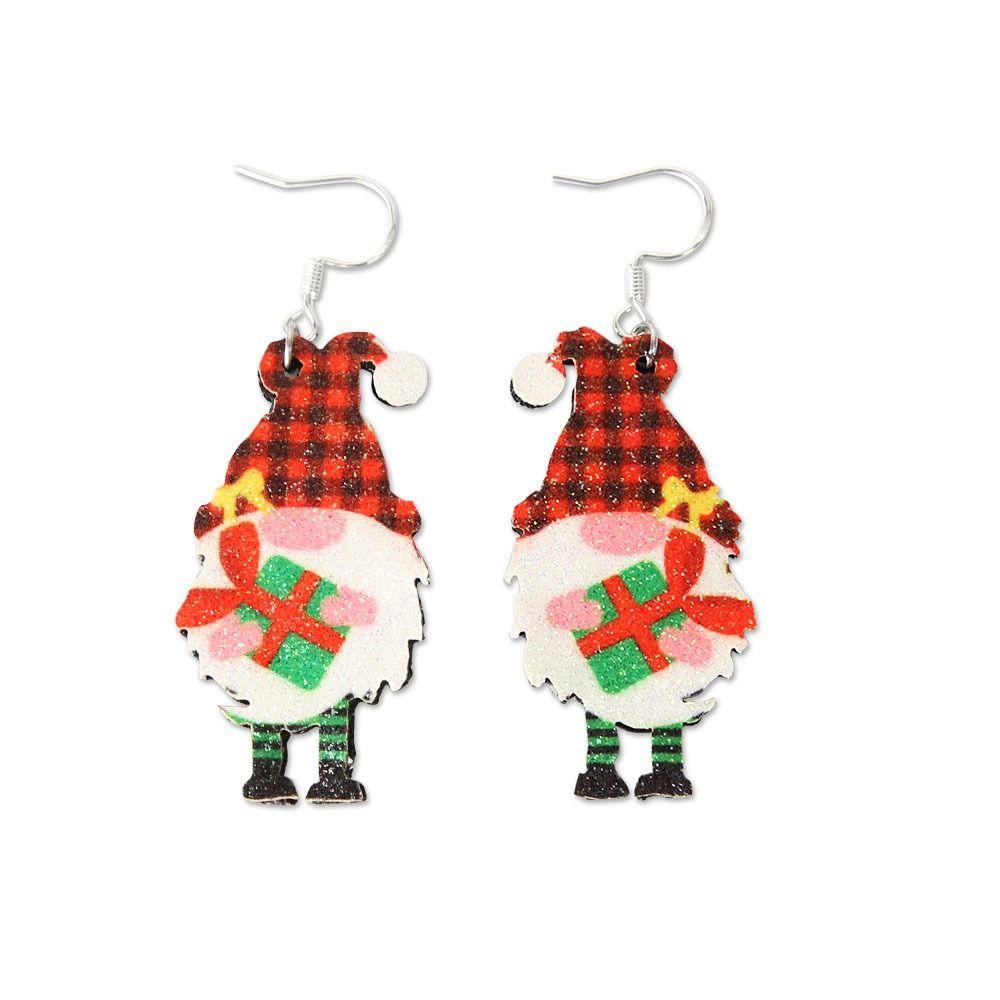1Pair Handmade Sew Santa Claus Earrings Christmas Tree Xmas Eardrop Christmas Earring Party