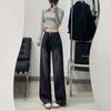 Trendy High-waisted Wide-leg Jeans for Women's Spring and Autumn New Loose and Versatile and Thin Meat-covering Floor-mopping Jeans