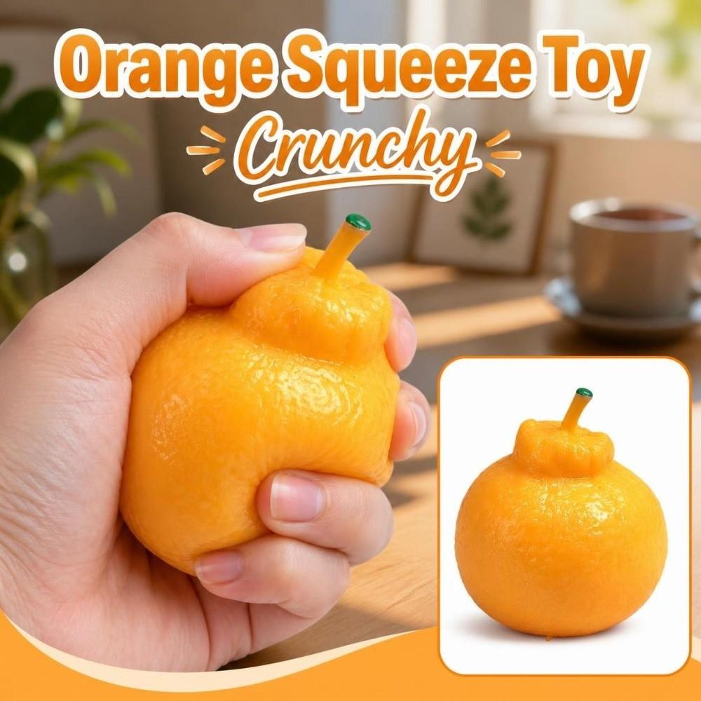 Crunchy Orange Squeeze Toy Moldable TPR Fidget Toy Creative Sensory Stress Ball for Kids Adults