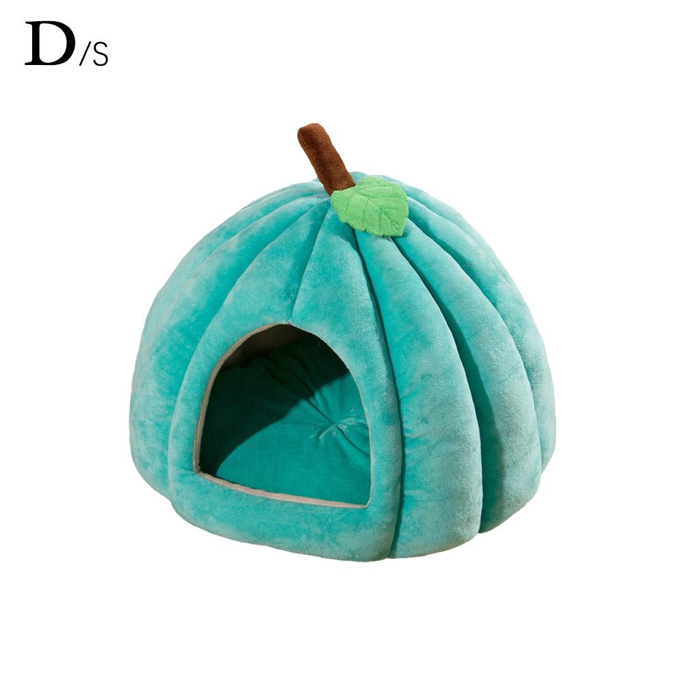 3D тыквенный домик для питомца, полузакрытый, съемное дно, нескользящий, мягкий, из полипропилена и хлопка, теплая кошачья вилла, осенне-зимняя будка для маленькой собаки