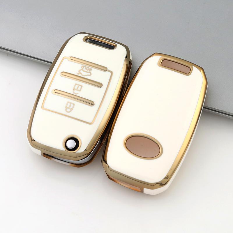 3 кнопки дистанционного держателя брелока для KIA Sid Rio Soul Sportage Ceed Sorento Cerato K2 K3 K4 K5 мягкий TPU складной чехол для автомобильного ключа